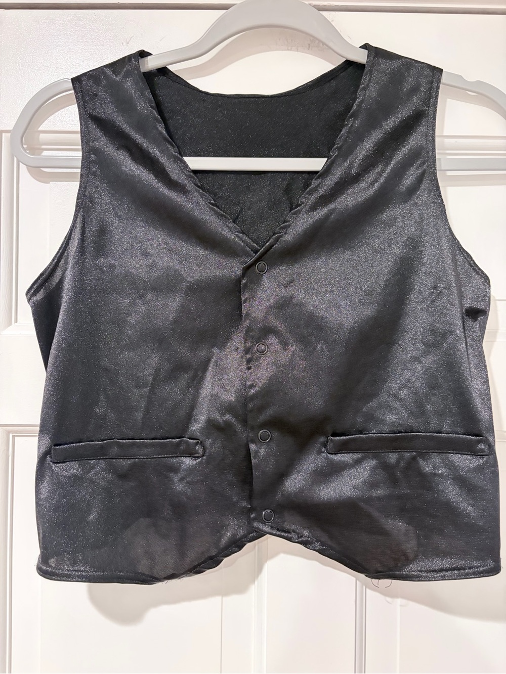 Boys Black Satin Dance Costume Vest Youth Large